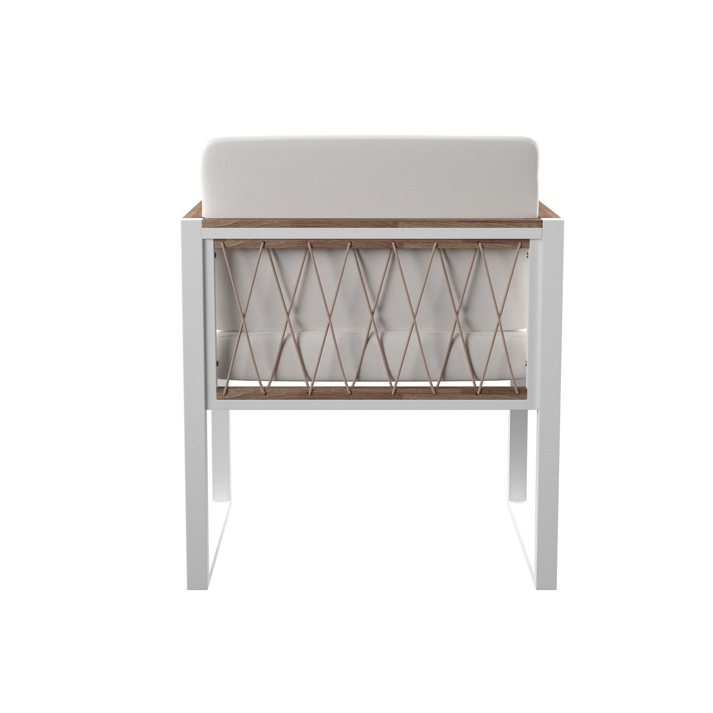 SEI Furniture - Set di 2 sedie da esterno imbottite in legno naturale