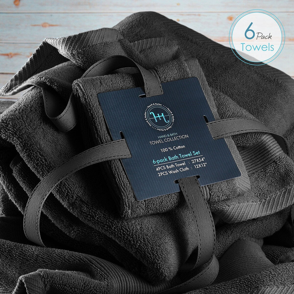 Set di asciugamani da bagno Hearth &amp; Harbor 100% cotone, ultra morbidi e assorbenti