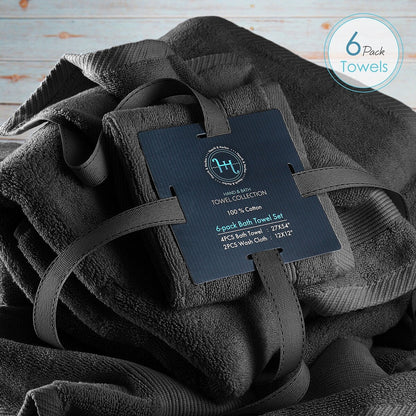 Set di asciugamani da bagno Hearth &amp; Harbor 100% cotone, ultra morbidi e assorbenti