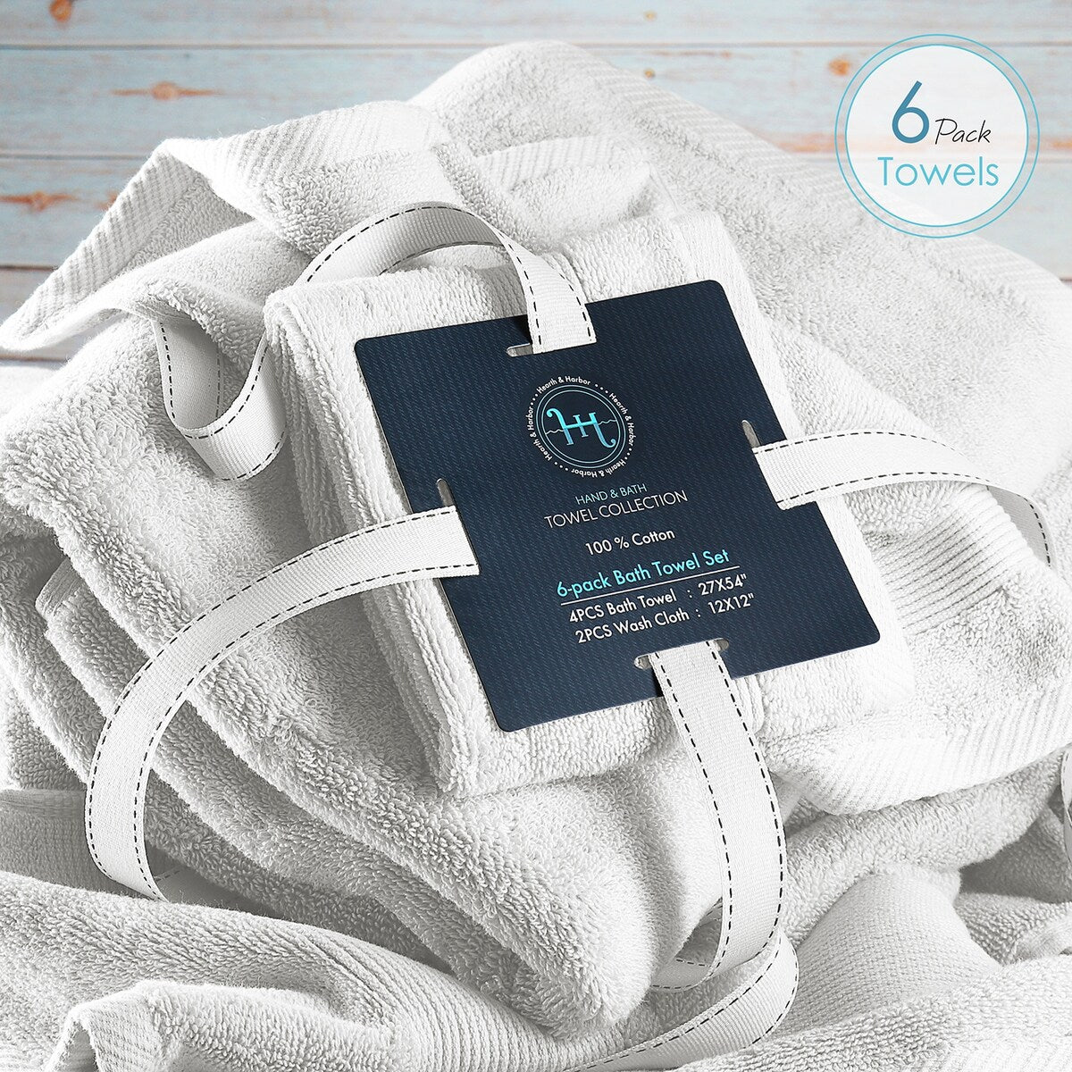 Set di asciugamani da bagno Hearth &amp; Harbor 100% cotone, ultra morbidi e assorbenti