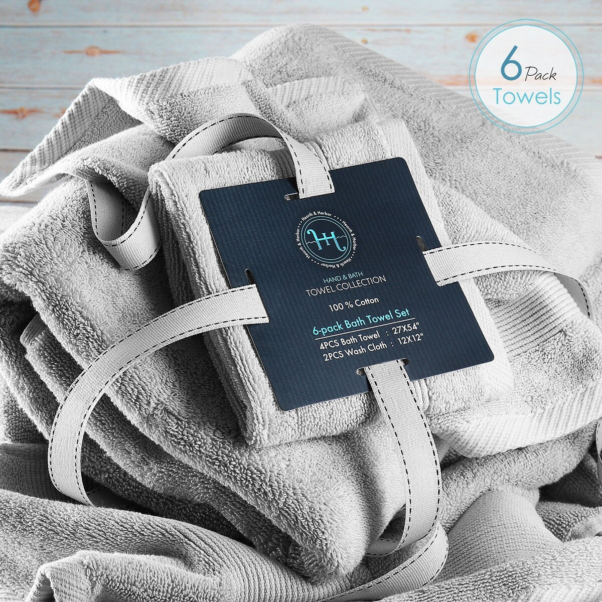 Set di asciugamani da bagno Hearth &amp; Harbor 100% cotone, ultra morbidi e assorbenti