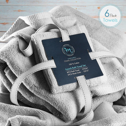 Set di asciugamani da bagno Hearth &amp; Harbor 100% cotone, ultra morbidi e assorbenti