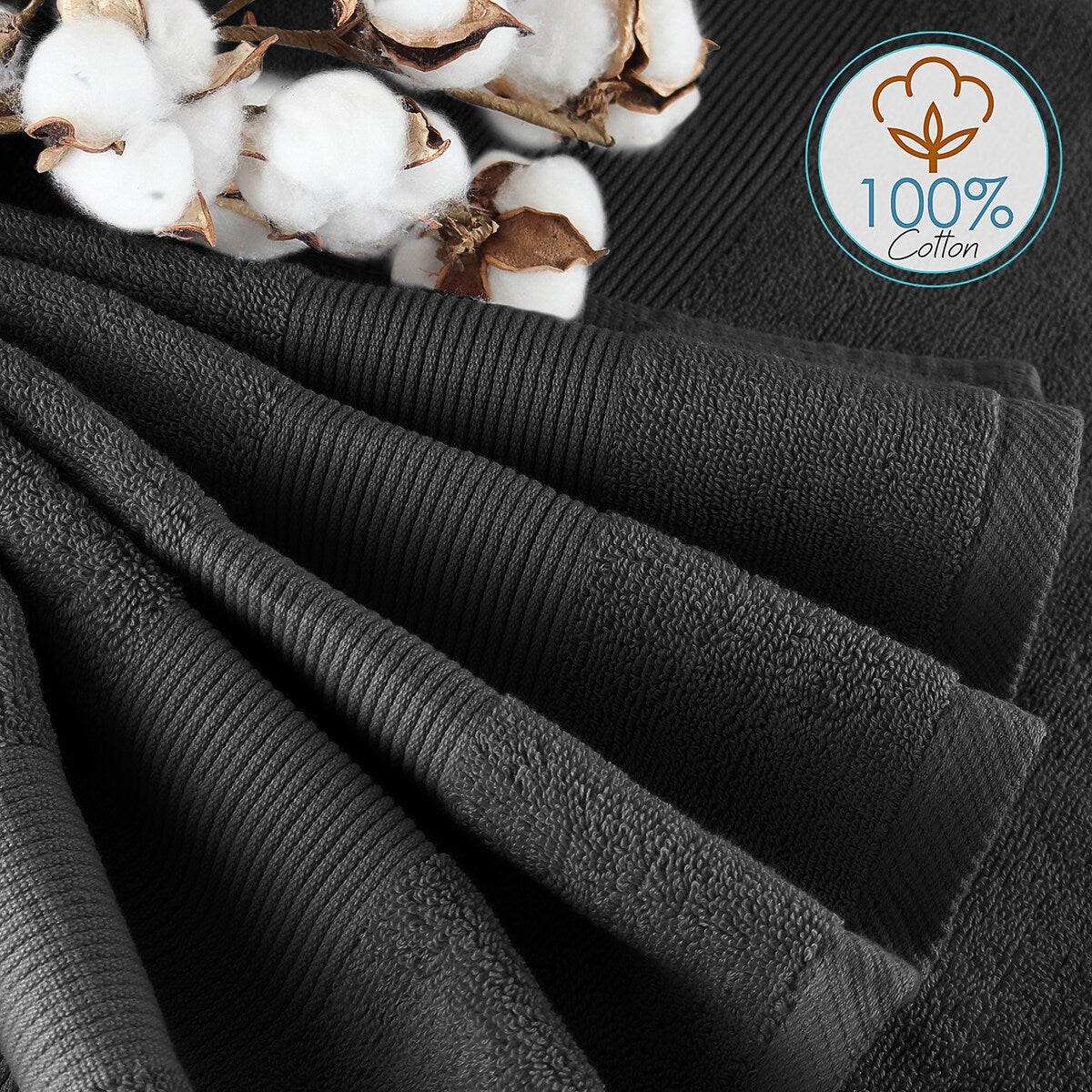 Set di asciugamani da bagno Hearth &amp; Harbor 100% cotone, ultra morbidi e assorbenti