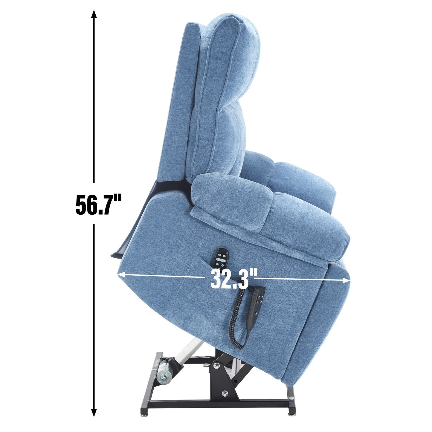 Poltrona reclinabile elettrica con doppio motore, massaggio termico, infinite posizioni, grande, con portabicchieri nascosti, telecomando, medio-rigida