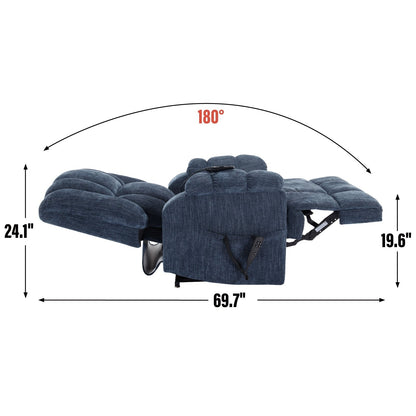 Poltrona reclinabile a doppio motore per anziani, con riscaldamento, massaggio e reclinazione infinita, supporta fino a 350 libbre