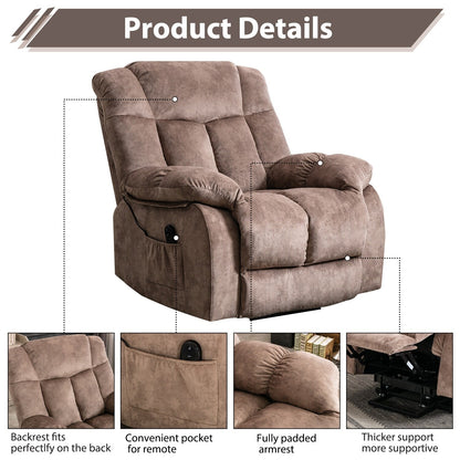 Poltrona reclinabile elettrica per anziani con design imbottito e resistente