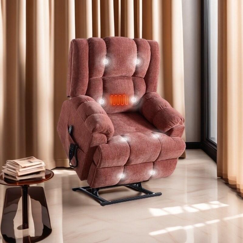 Poltrona reclinabile elettrica per impieghi gravosi con doppio motore, funzioni di riscaldamento e massaggio, divano reclinabile elettrico con infinite posizioni