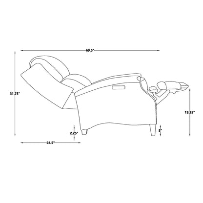 Poltrona reclinabile elettrica Hekkin in vera pelle con poggiatesta regolabile e porta USB, seduta ultra comoda per il soggiorno