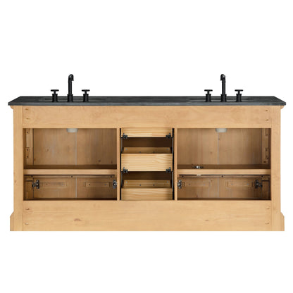 Mobile da bagno Hervas con piano in marmo naturale senza specchio