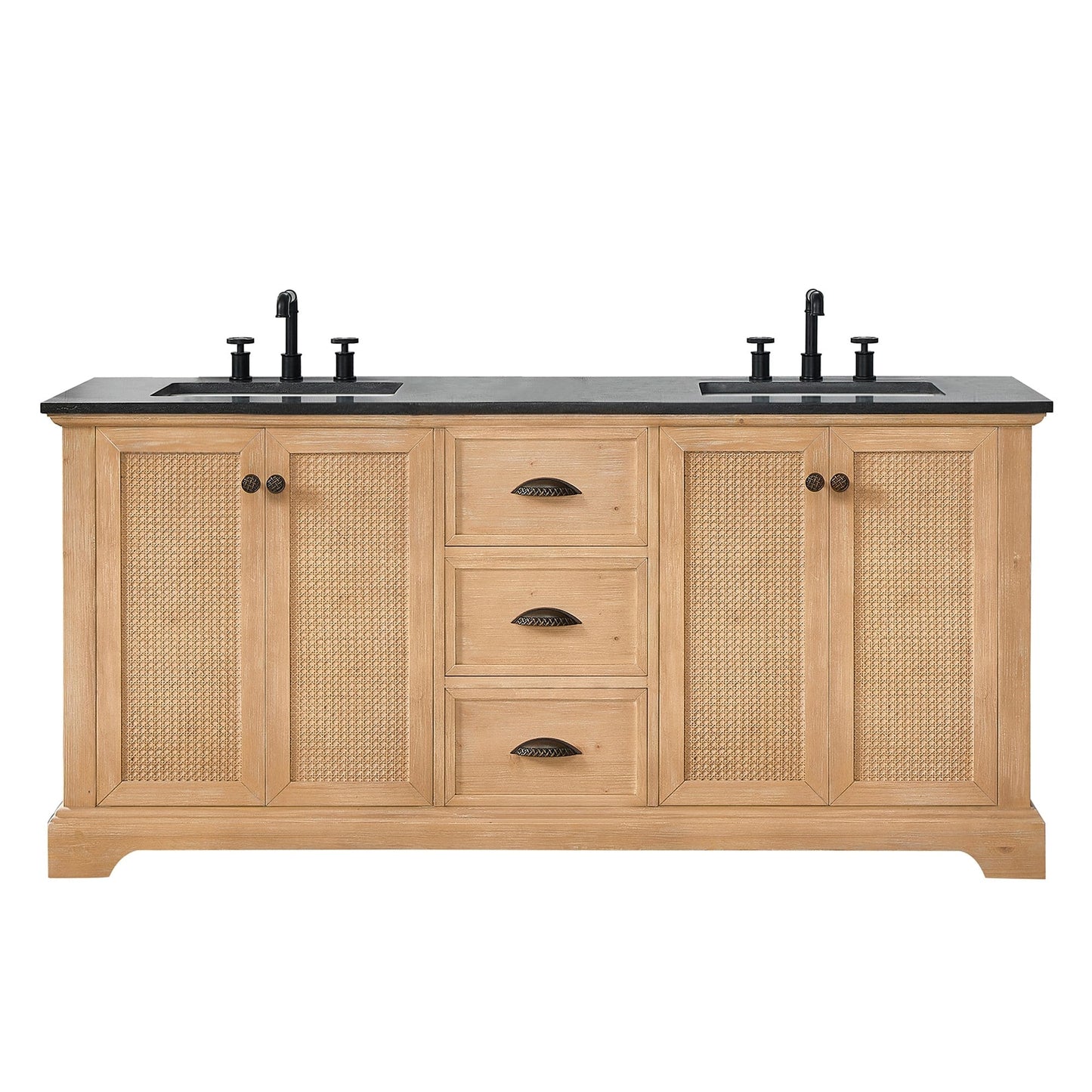 Mobile da bagno Hervas con piano in marmo naturale senza specchio