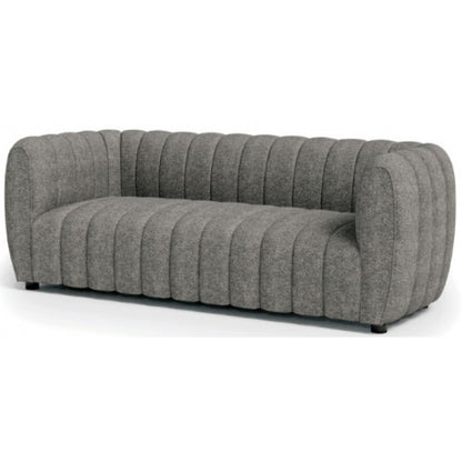 Divano Hery, 23 pollici, grigio bouclé, dettagli trapuntati a canale verticale