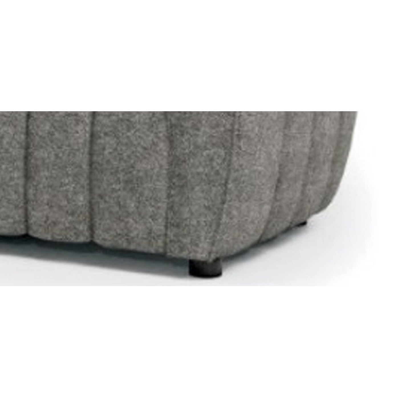 Divano Hery, 23 pollici, grigio bouclé, dettagli trapuntati a canale verticale