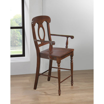 Sgabelli da bar in legno con schienale alto - 42,5 - Marrone - Set di 2