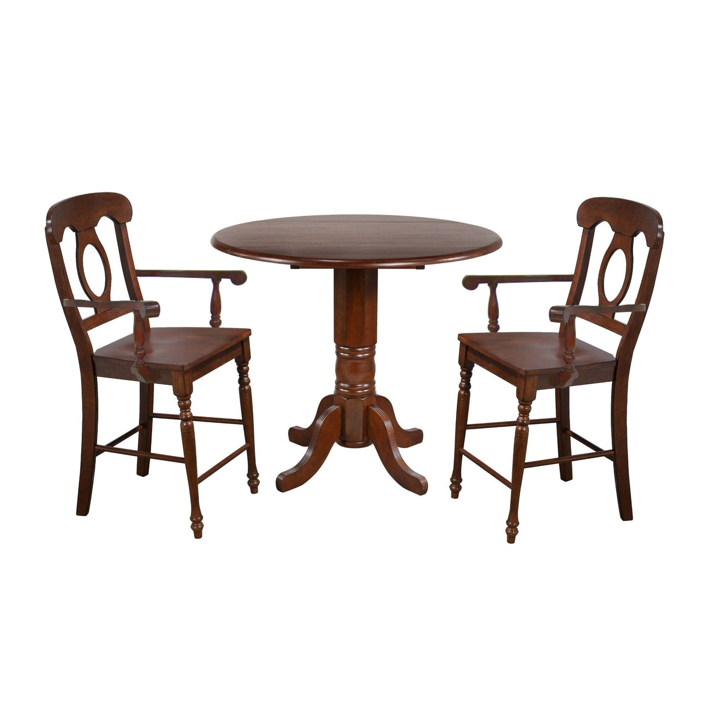 Sgabelli da bar in legno con schienale alto - 42,5 - Marrone - Set di 2