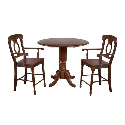 Sgabelli da bar in legno con schienale alto - 42,5 - Marrone - Set di 2