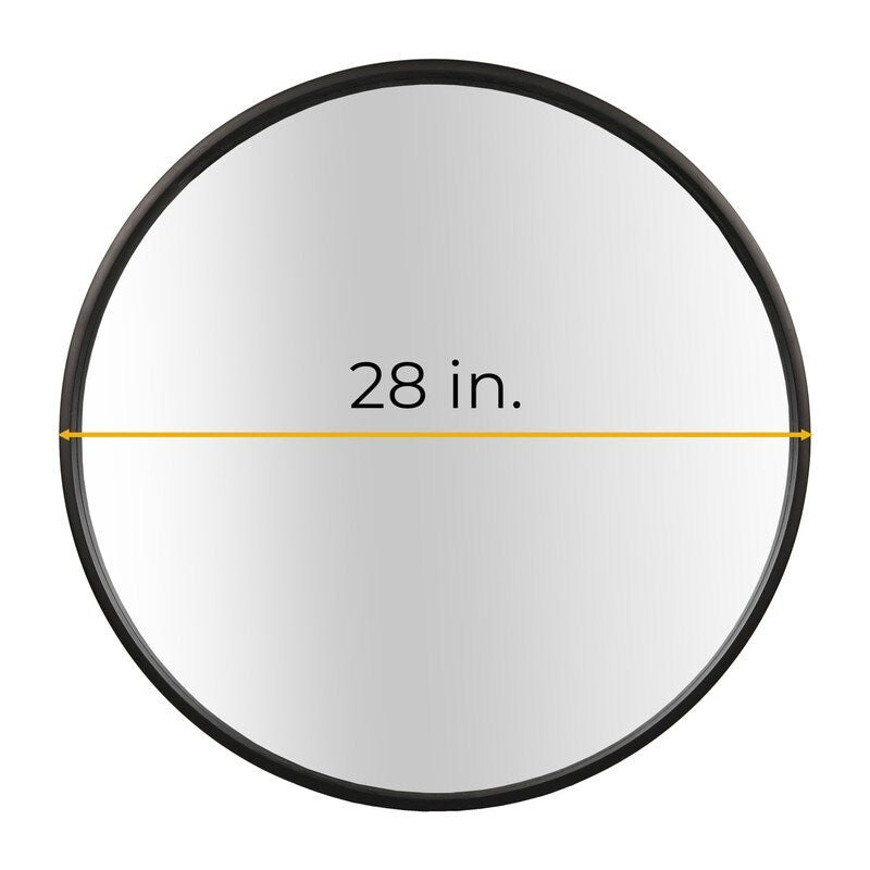 Specchio da parete rotondo classico in stile fattoria con cornice in legno