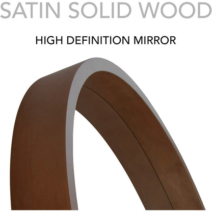 Specchio da parete rotondo classico in stile fattoria con cornice in legno