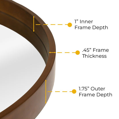 Specchio da parete rotondo classico in stile fattoria con cornice in legno