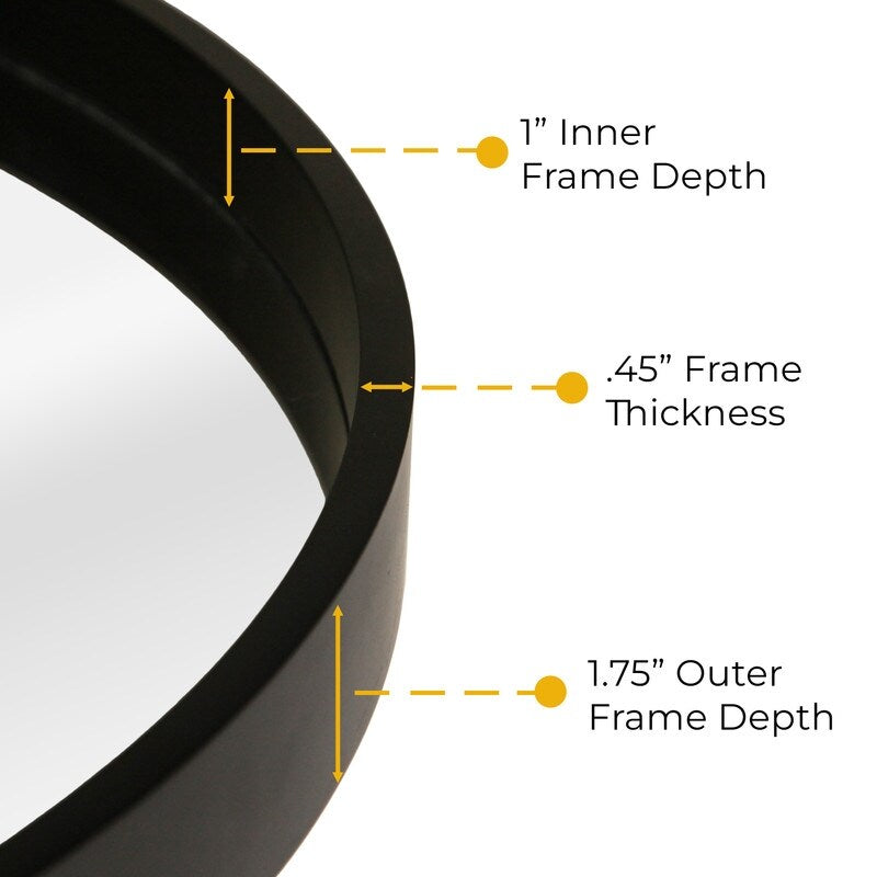Specchio da parete rotondo classico in stile fattoria con cornice in legno
