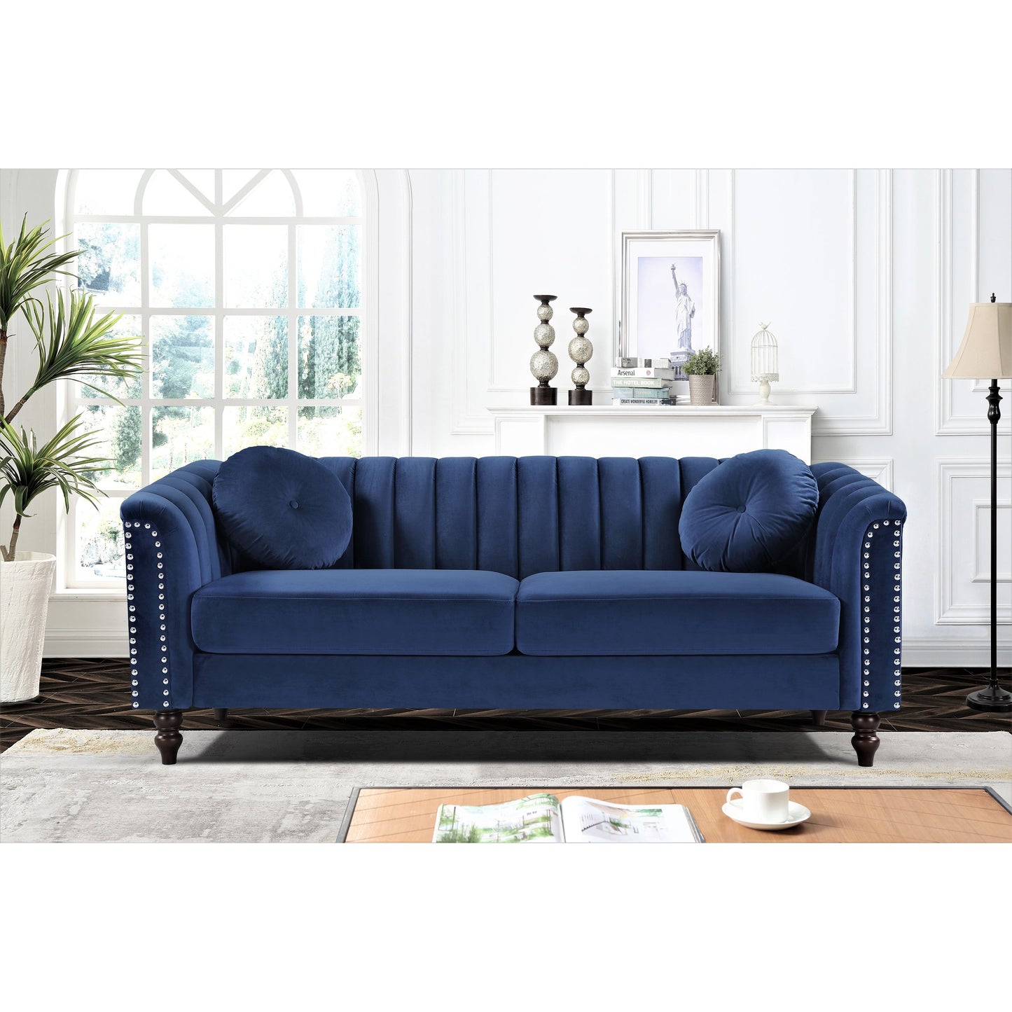 Divano Hills Tufted Back Nailhead 75.2