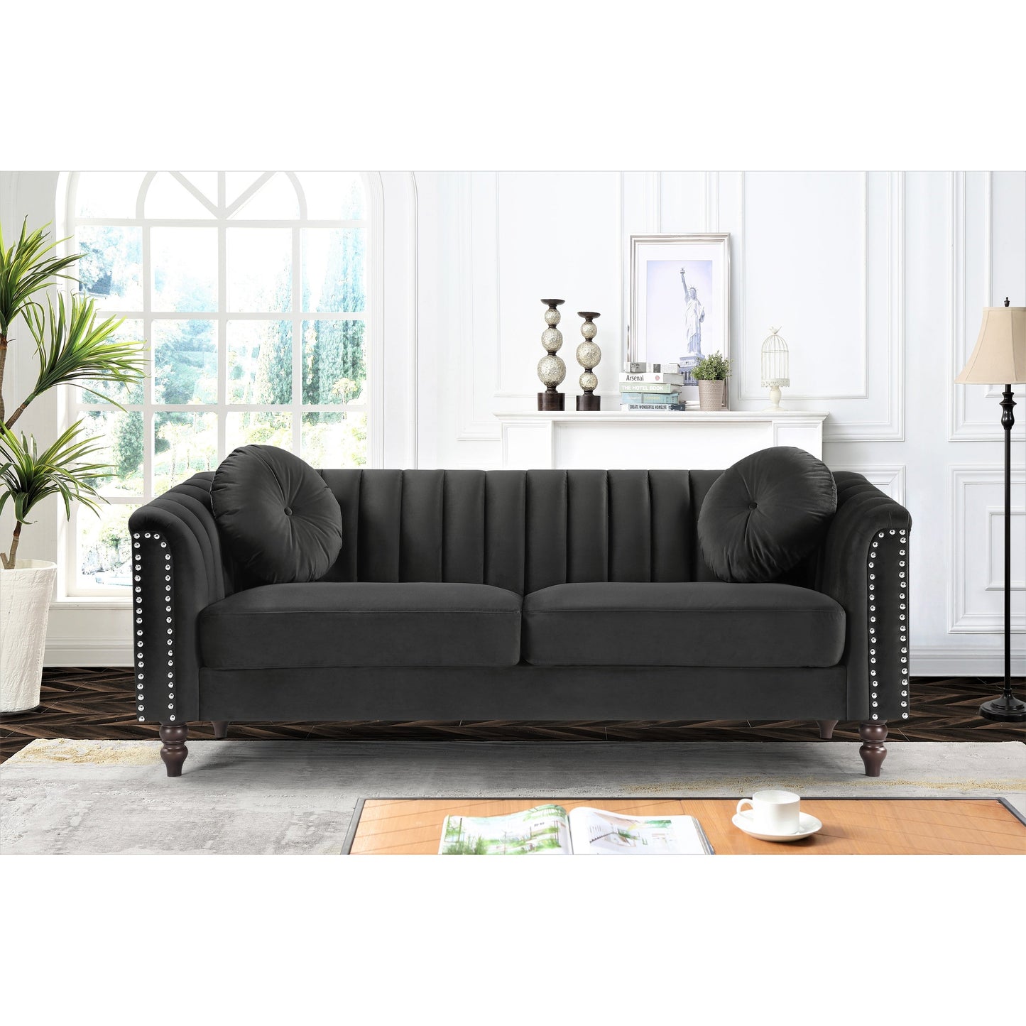 Divano Hills Tufted Back Nailhead 75.2
