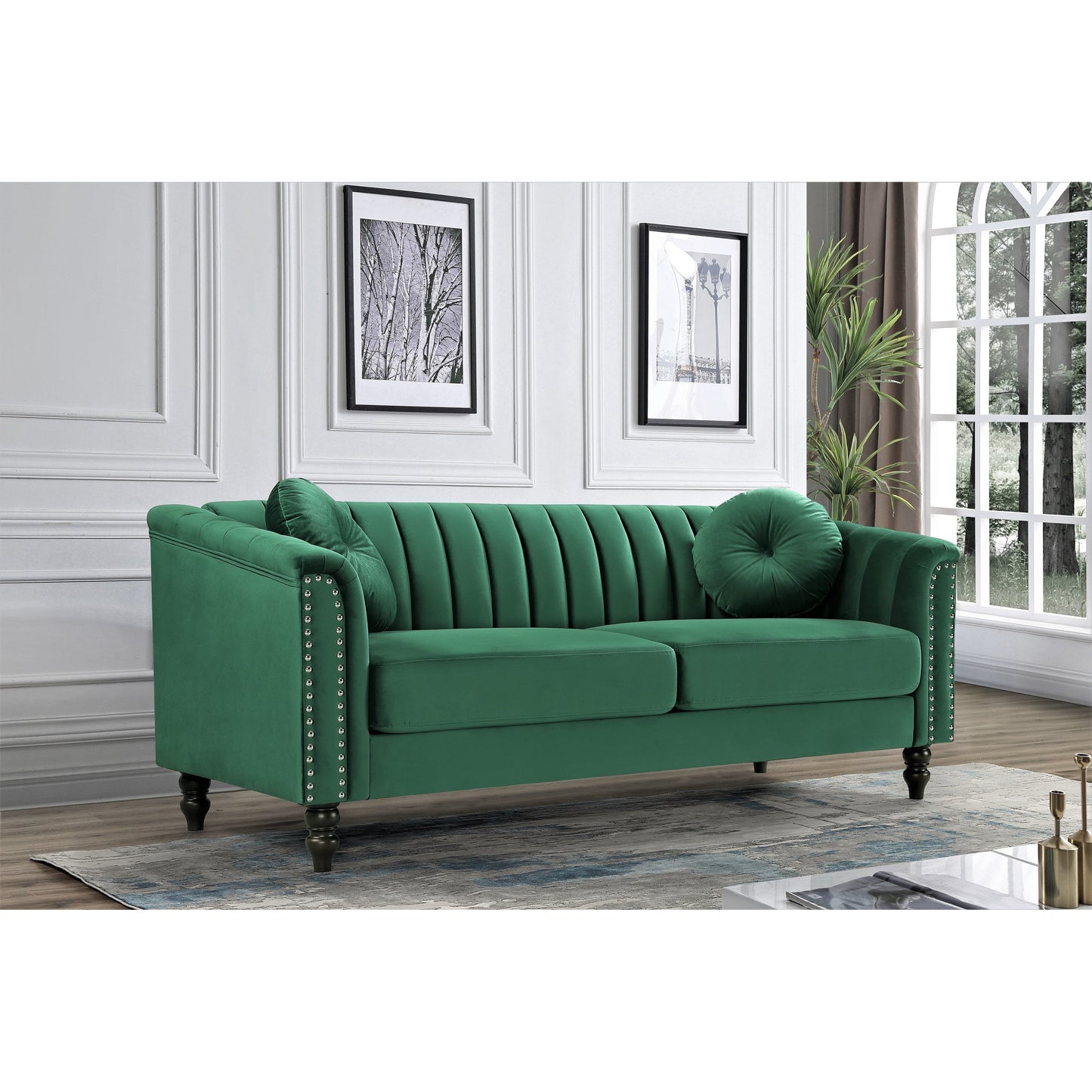 Divano Hills Tufted Back Nailhead 75.2
