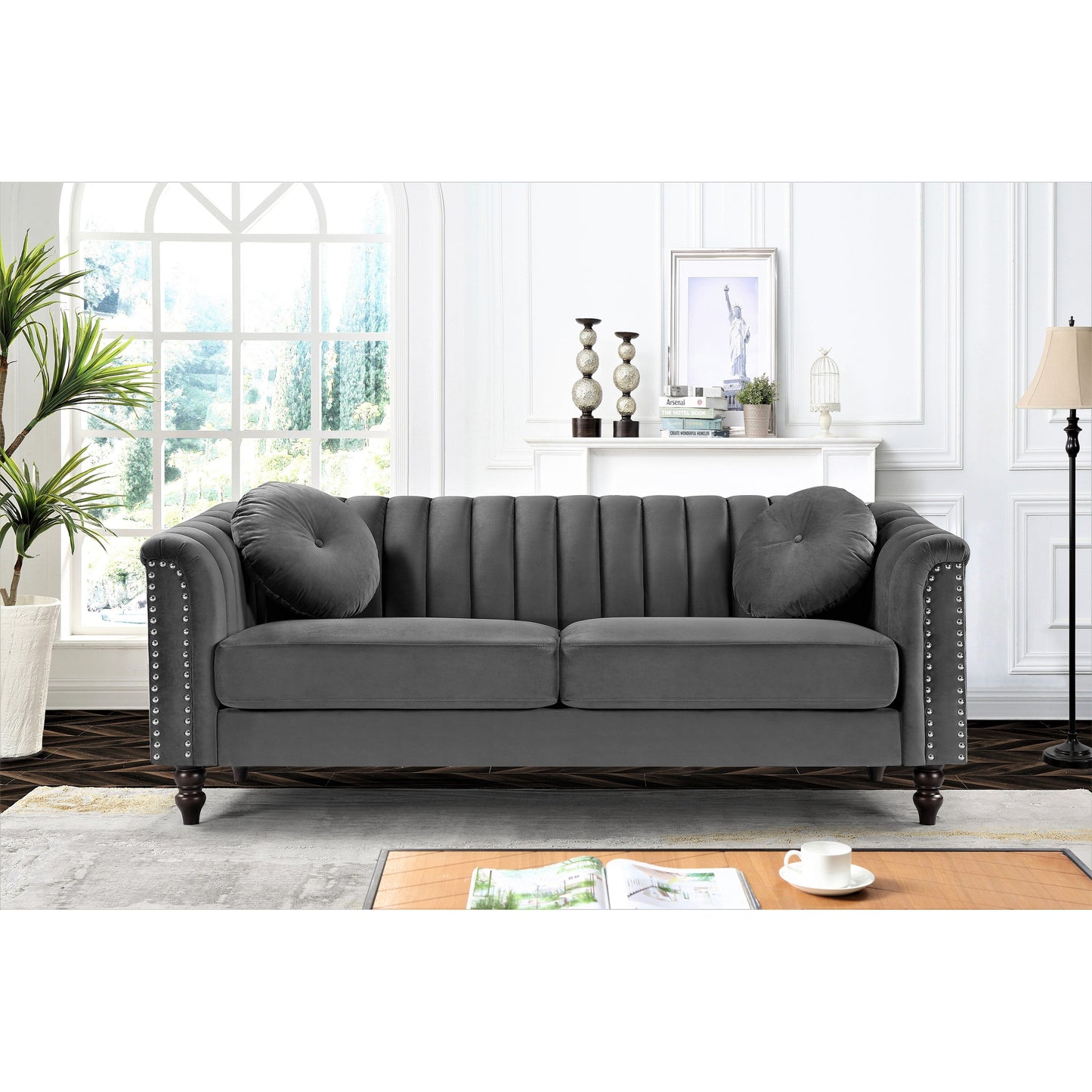 Divano Hills Tufted Back Nailhead 75.2