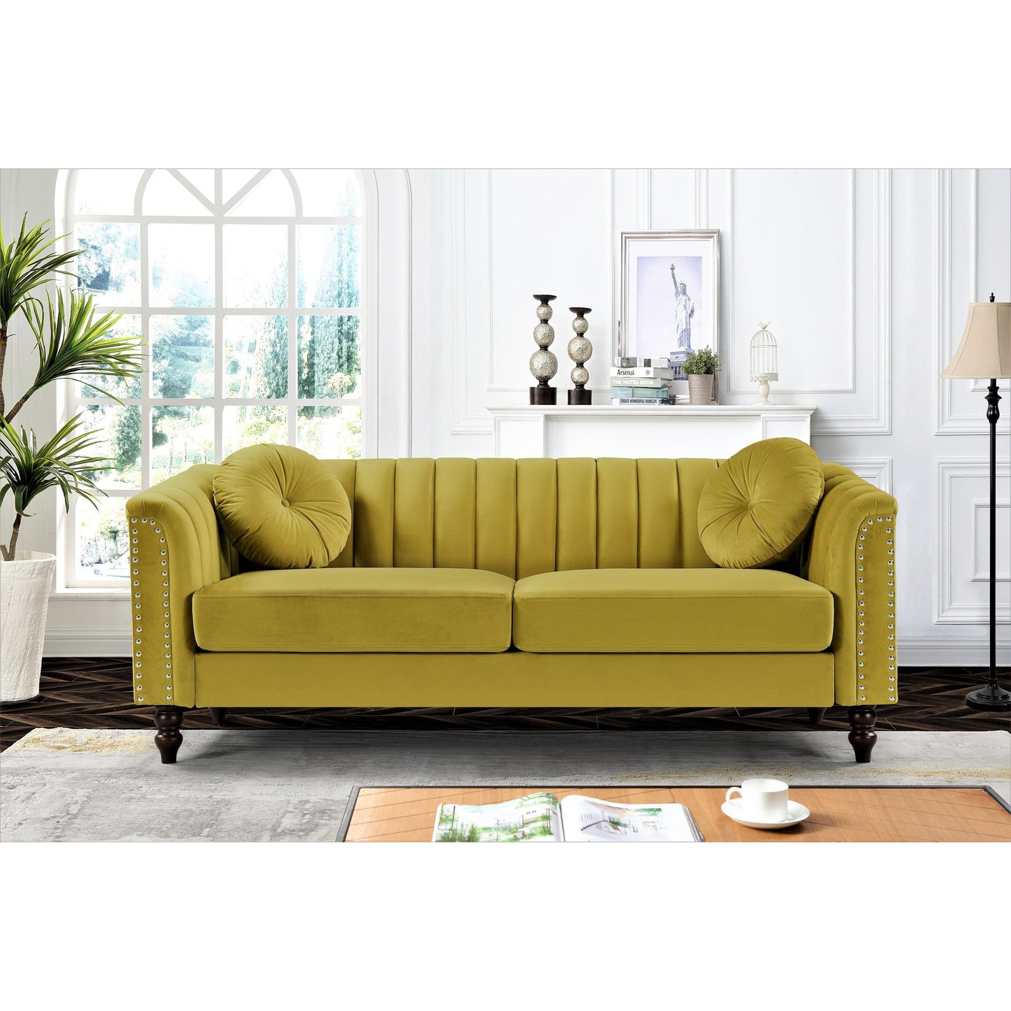 Divano Hills Tufted Back Nailhead 75.2