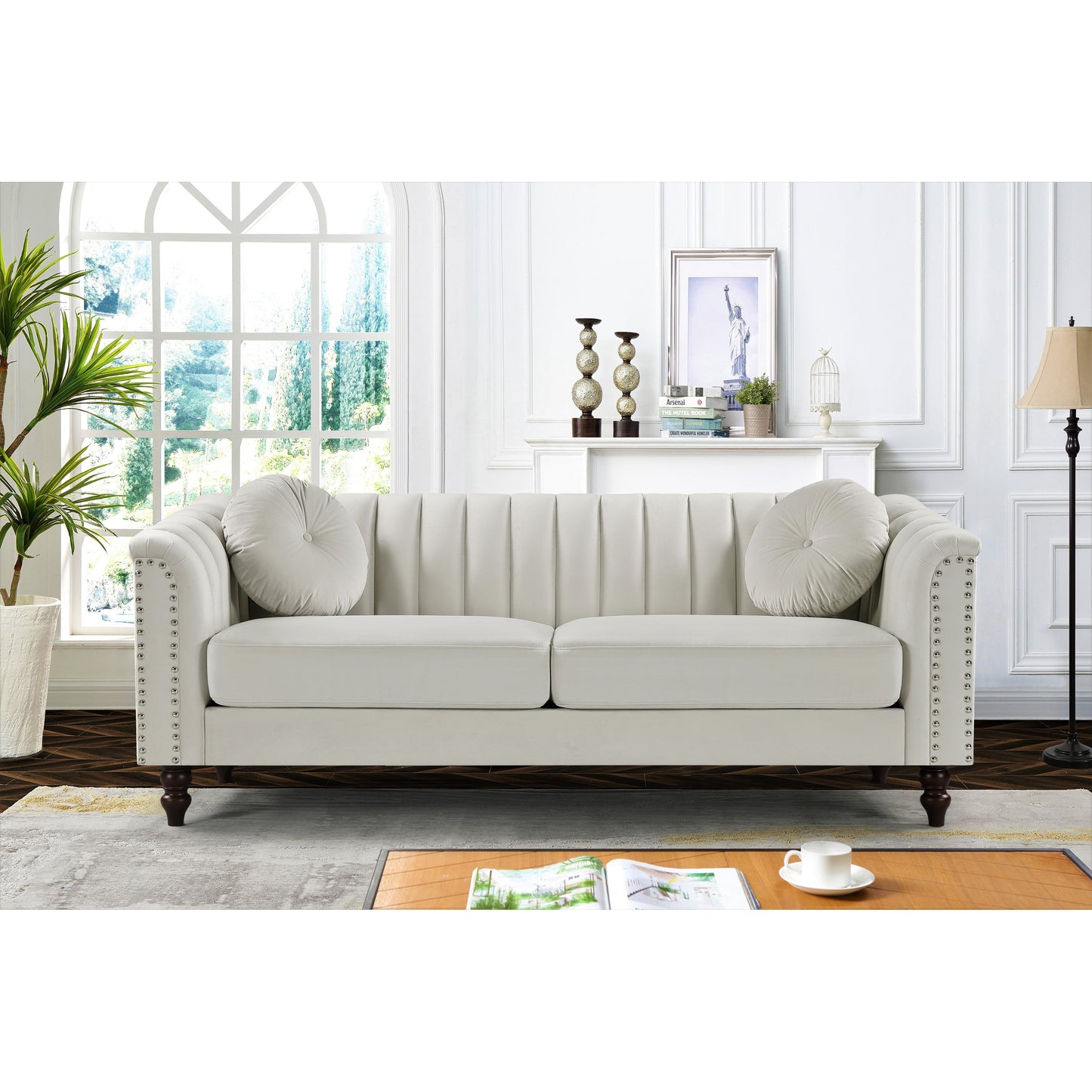 Divano Hills Tufted Back Nailhead 75.2