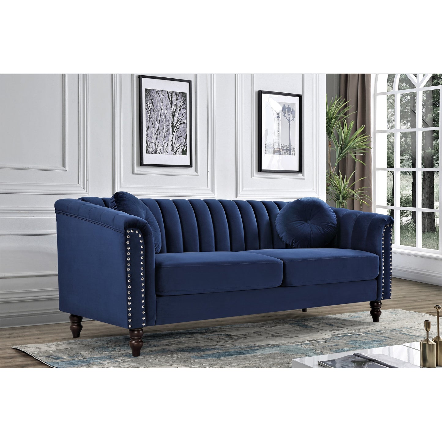 Divano Hills Tufted Back Nailhead 75.2