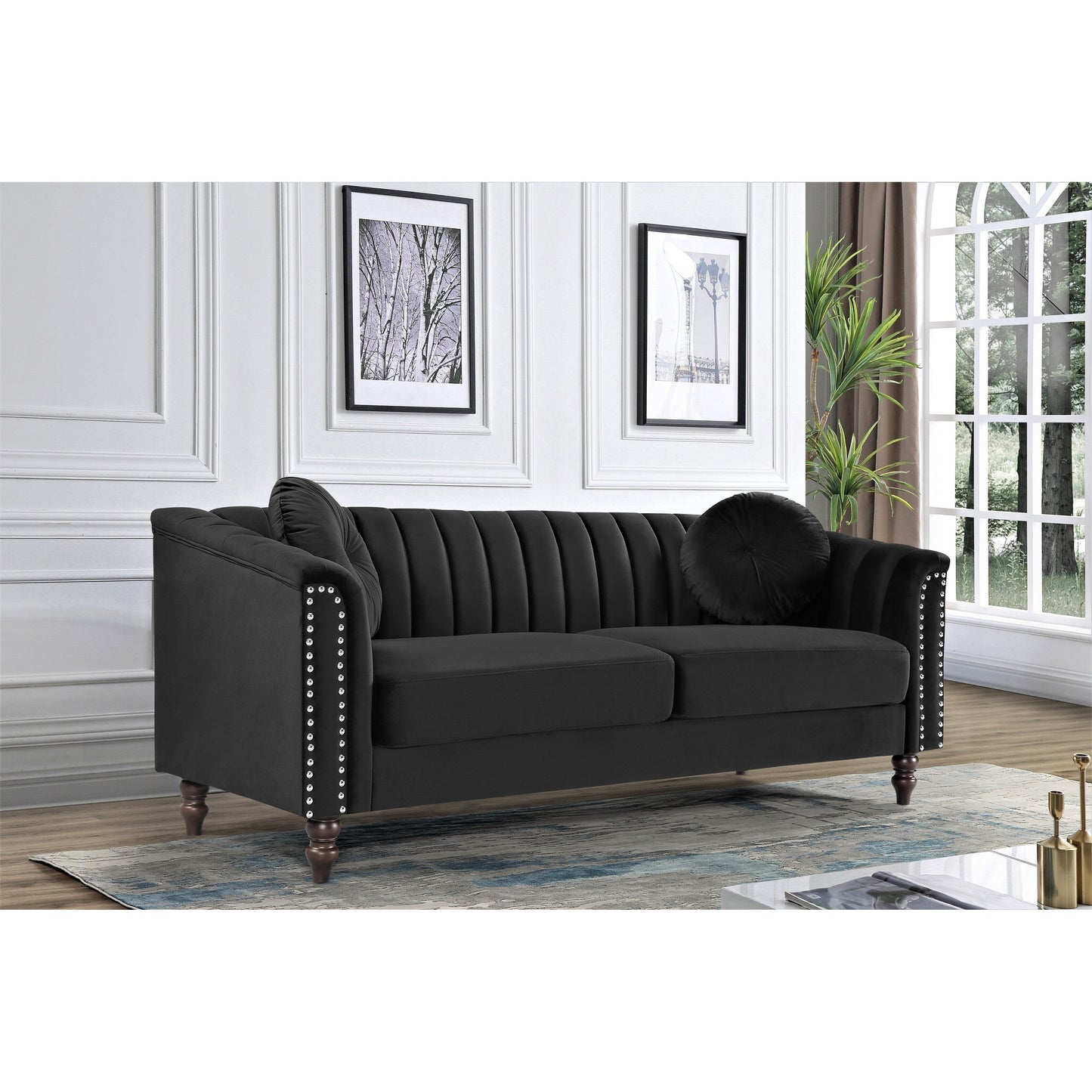 Divano Hills Tufted Back Nailhead 75.2