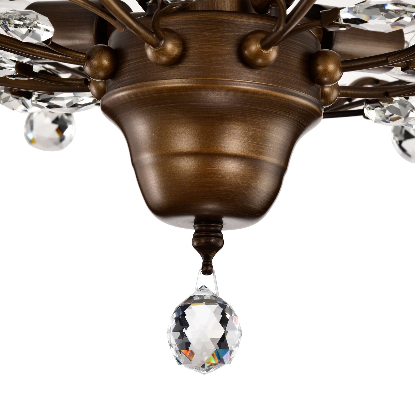 Lampada a filo Holly a 4 luci con foglie di cristallo