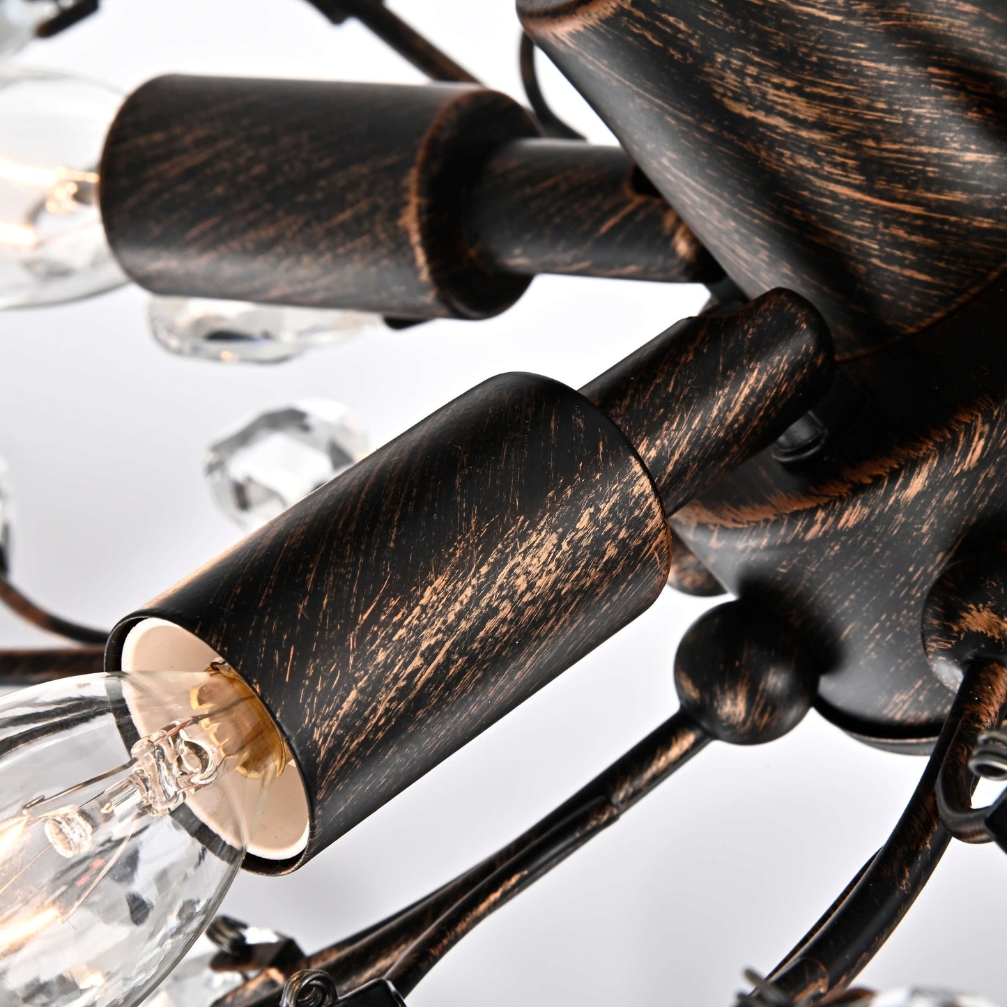 Lampada a filo Holly a 4 luci con foglie di cristallo