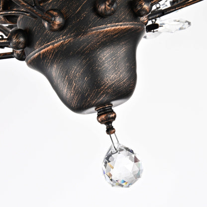 Lampada a filo Holly a 4 luci con foglie di cristallo