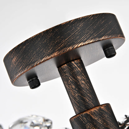 Lampada a filo Holly a 4 luci con foglie di cristallo