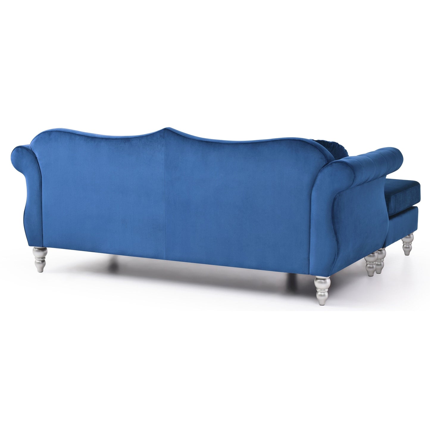 Divano in velluto Hollywood con chaise longue reversibile