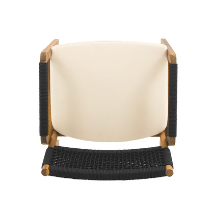 Set da pranzo da esterno Holomn da 7 pezzi in legno di acacia con sedie in corda di Christopher Knight Home