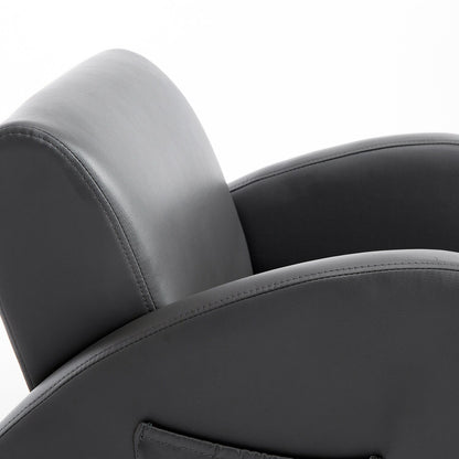 Divano a dondolo per bambini Qaba 20, poltrona con base a dondolo, 2 tasche laterali e materiale PU resistente, grigio