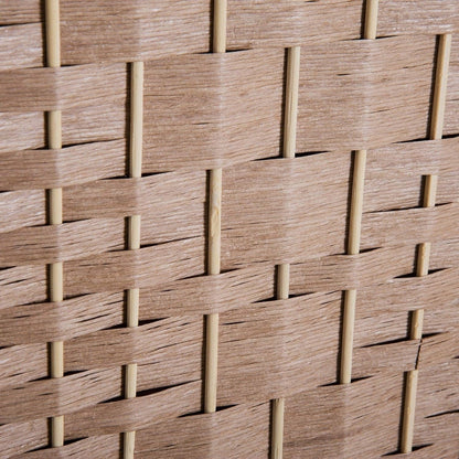 HomCom - Schermo divisorio per la privacy a sei pannelli in vimini intrecciato alto 6 piedi - Legno biondo naturale