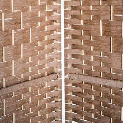 HomCom - Divisorio per la privacy a tre pannelli in vimini intrecciato alto 6' - Legno biondo naturale