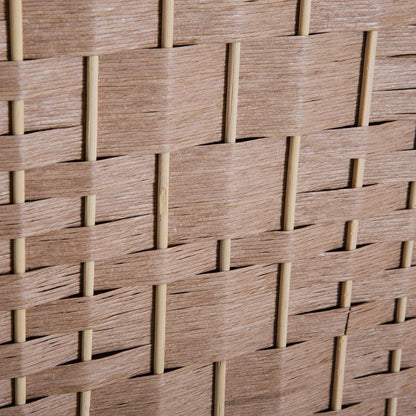 HomCom - Divisorio per la privacy a tre pannelli in vimini intrecciato alto 6' - Legno biondo naturale