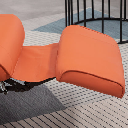 Poltrona reclinabile HomCom in similpelle con base girevole regolabile manualmente e poggiapiedi comodo e rilassante