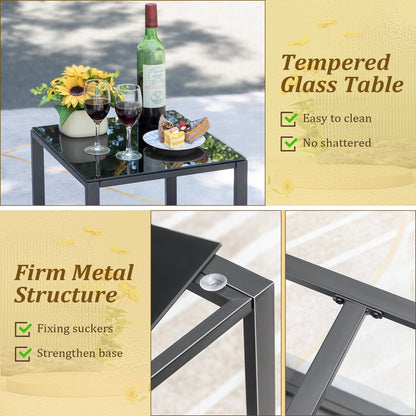 Homall Set da bistrot da esterno in plastica da 3 pezzi, set da conversazione per patio con cuscino e tavolo