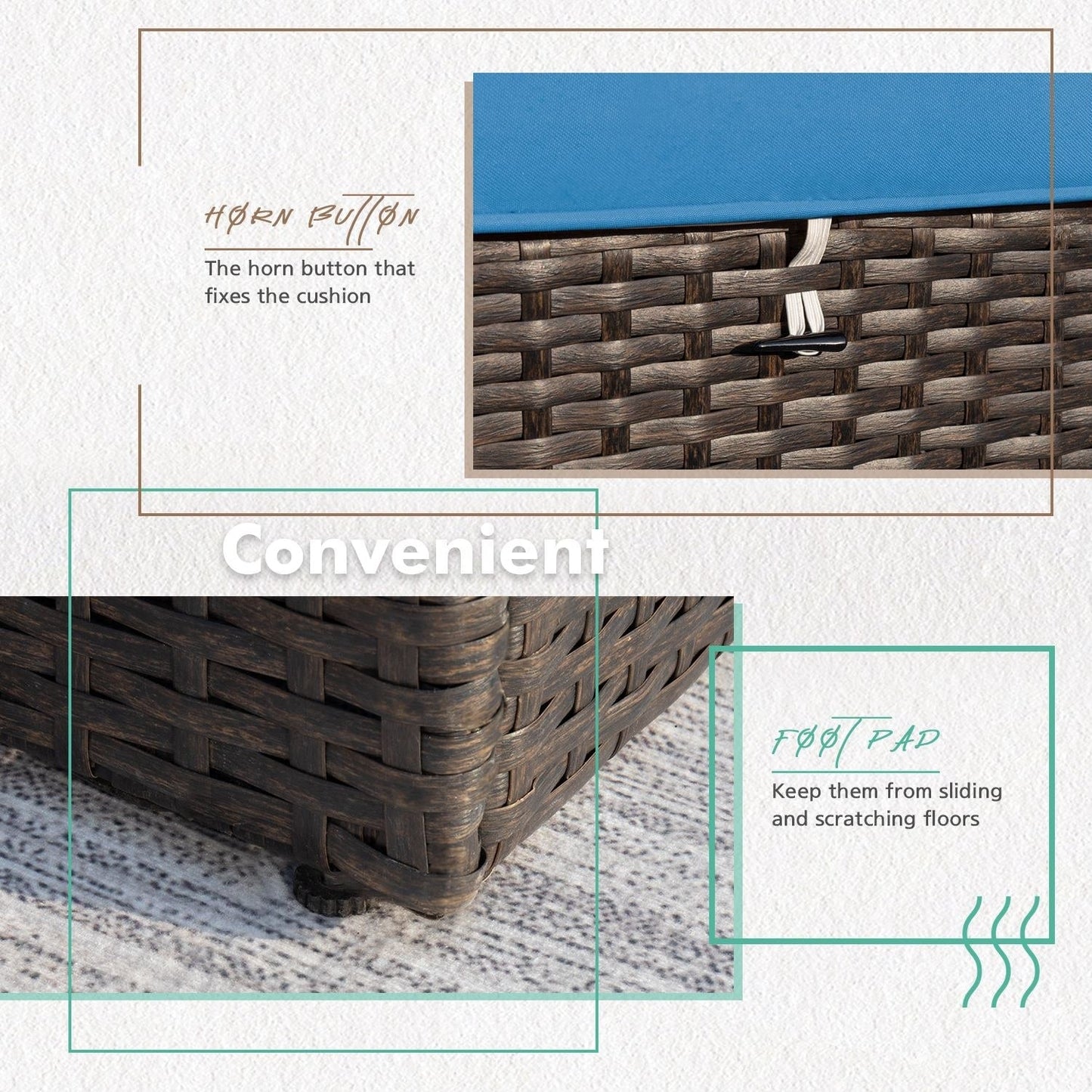 Homall 5 pezzi set di mobili da giardino in vimini divano componibile per esterni in rattan