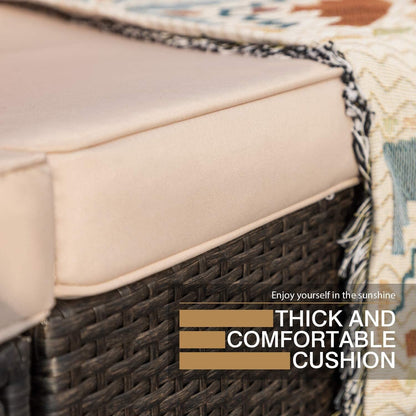 Homall 5 pezzi set di mobili da giardino in vimini divano componibile per esterni in rattan