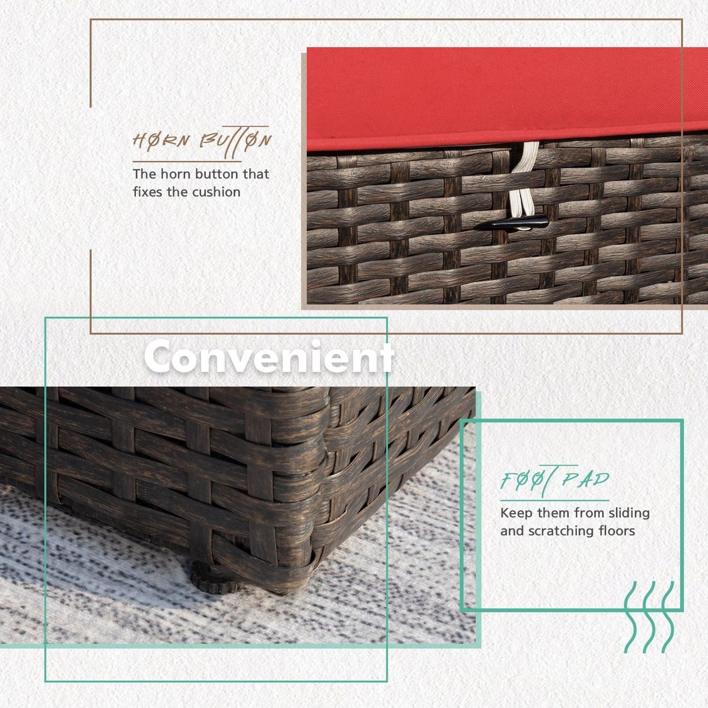 Homall 5 pezzi set di mobili da giardino in vimini divano componibile per esterni in rattan