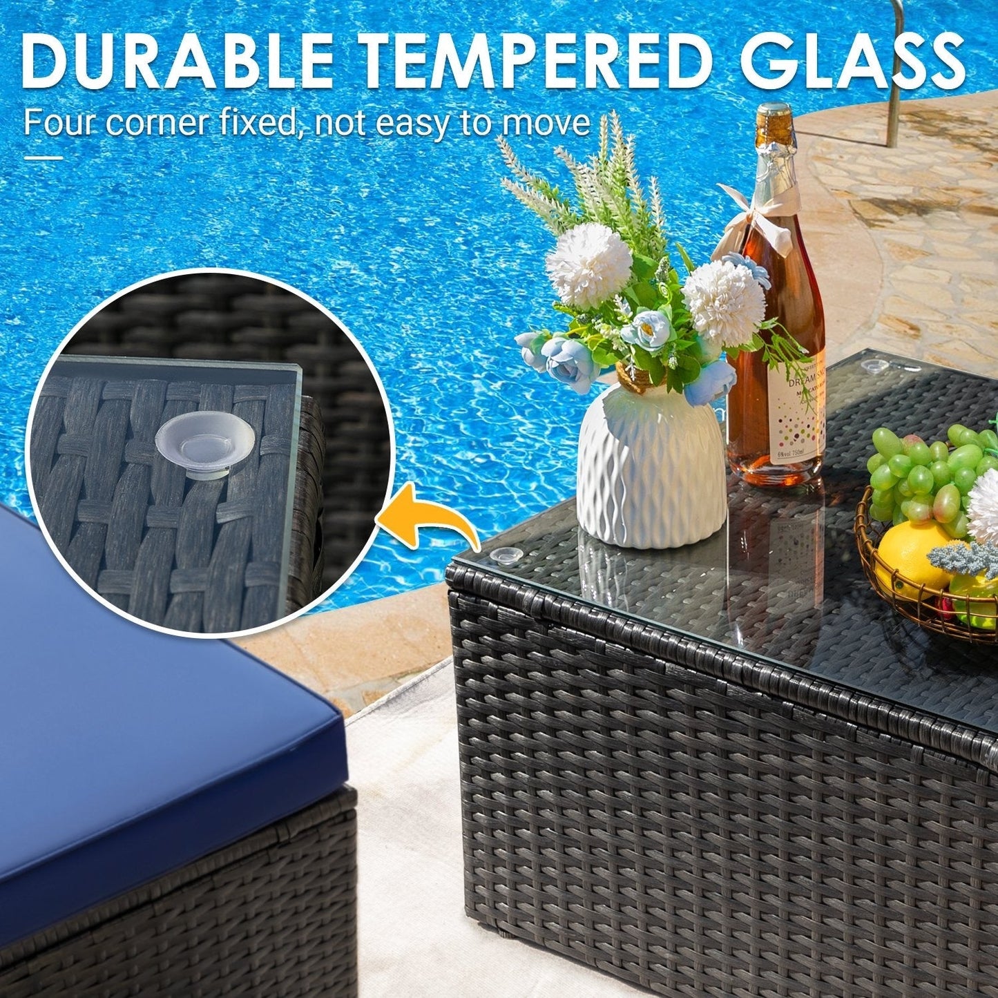 Homall 5 pezzi set di mobili da giardino in vimini divano componibile per esterni in rattan