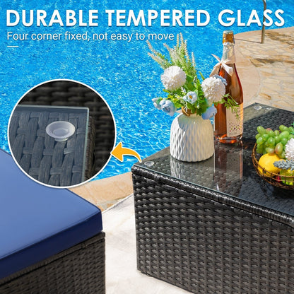 Homall 5 pezzi set di mobili da giardino in vimini divano componibile per esterni in rattan