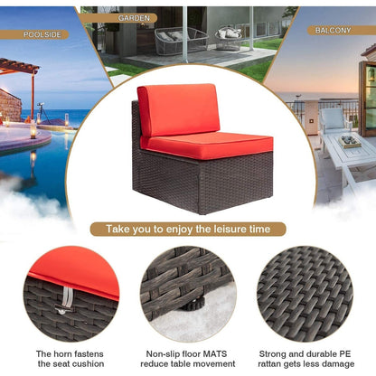 Set di mobili da giardino in rattan e vimini Homall da 6 pezzi