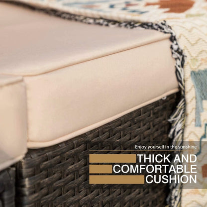 Set di mobili da giardino in rattan e vimini Homall da 6 pezzi